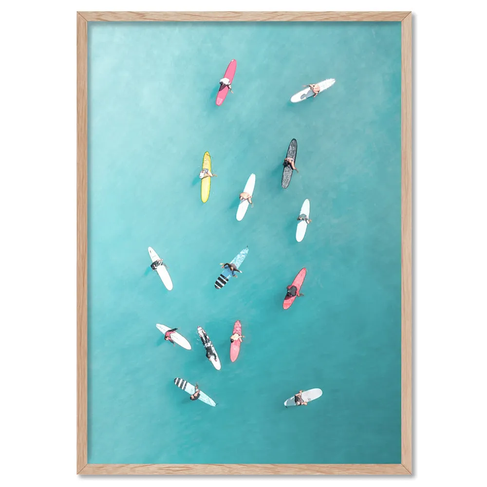 Aerial Ocean Surfers II - Art Print