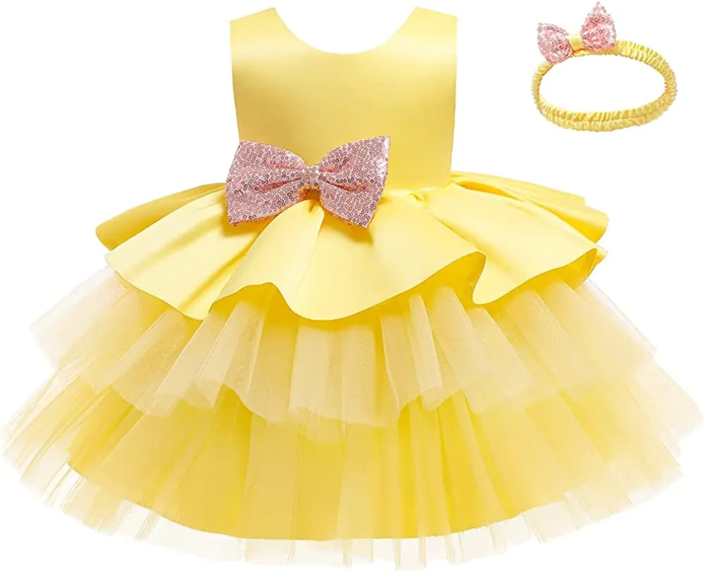 Baby Girl Dresses Ruffle Lace Pageant Party Wedding Flower Girl Dress