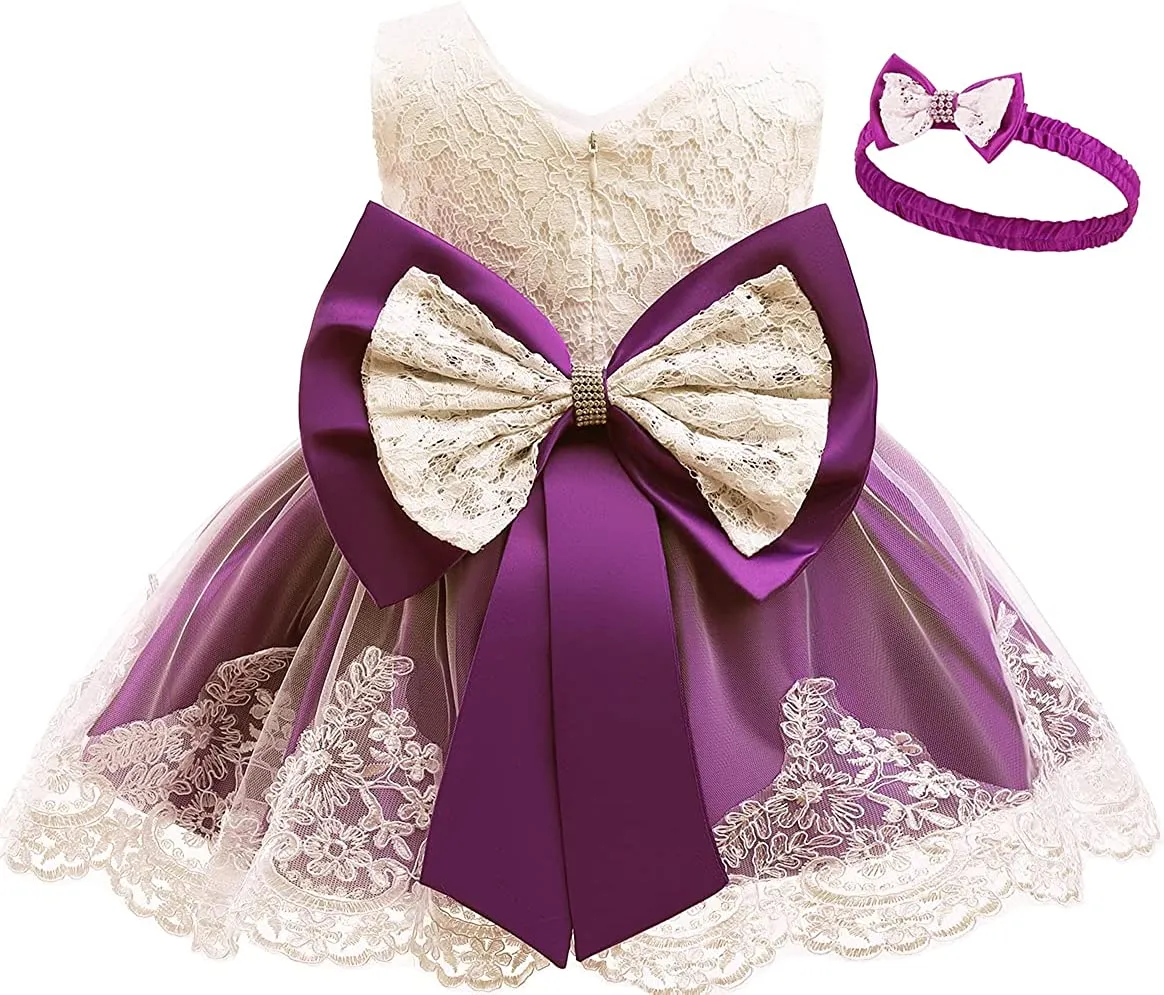 Baby Girl Dresses Ruffle Lace Pageant Party Wedding Flower Girl Dress