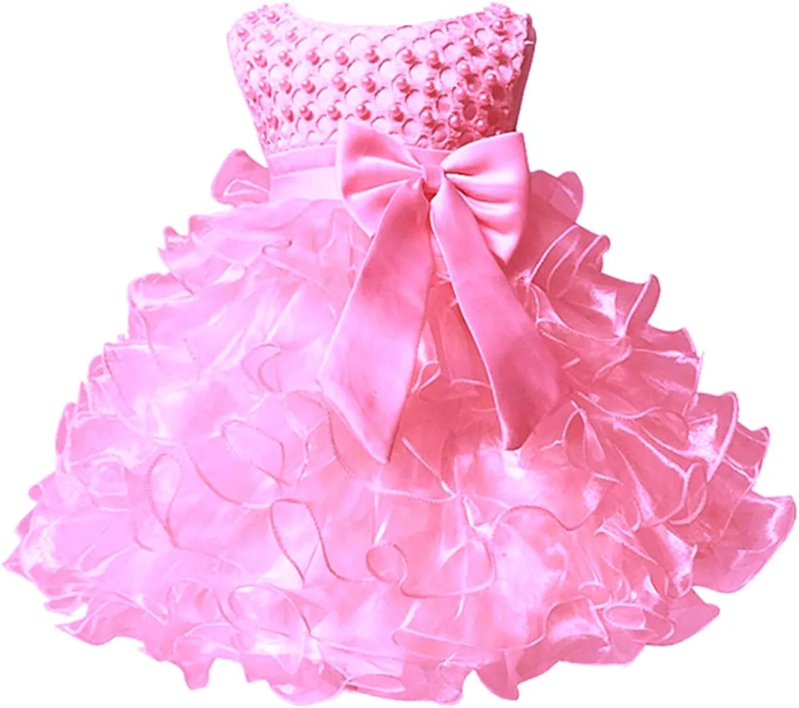 Baby Girl Dresses Ruffle Lace Pageant Party Wedding Flower Girl Dress