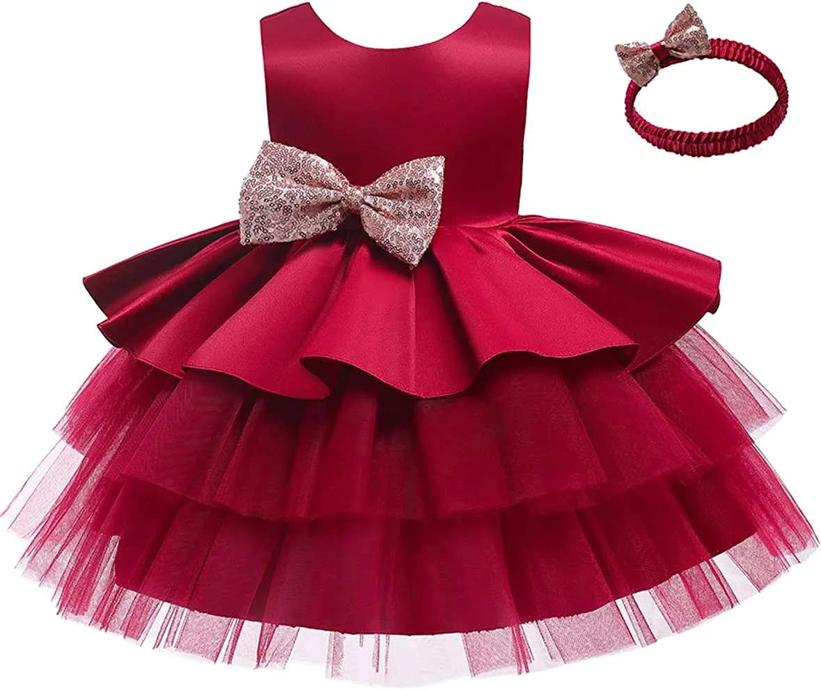 Baby Girl Dresses Ruffle Lace Pageant Party Wedding Flower Girl Dress