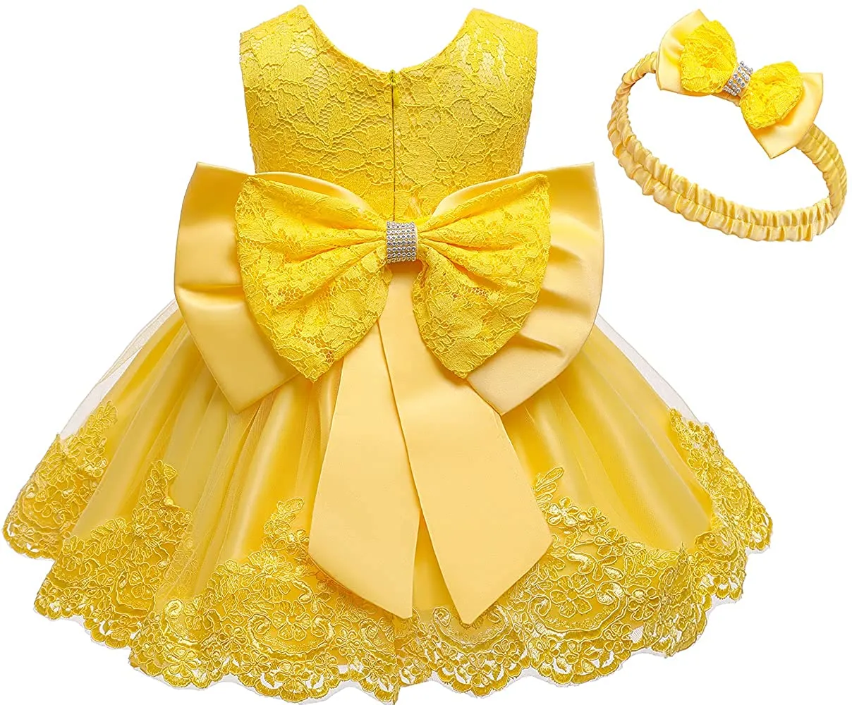 Baby Girl Dresses Ruffle Lace Pageant Party Wedding Flower Girl Dress
