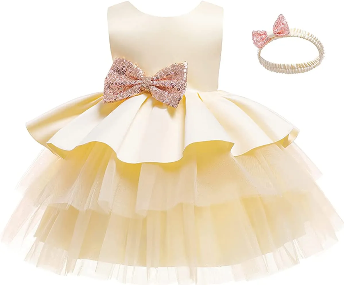 Baby Girl Dresses Ruffle Lace Pageant Party Wedding Flower Girl Dress