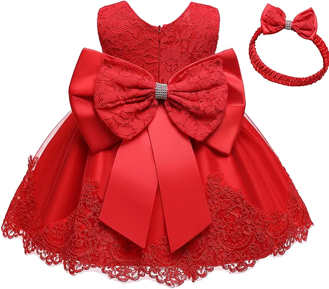 Baby Girl Dresses Ruffle Lace Pageant Party Wedding Flower Girl Dress