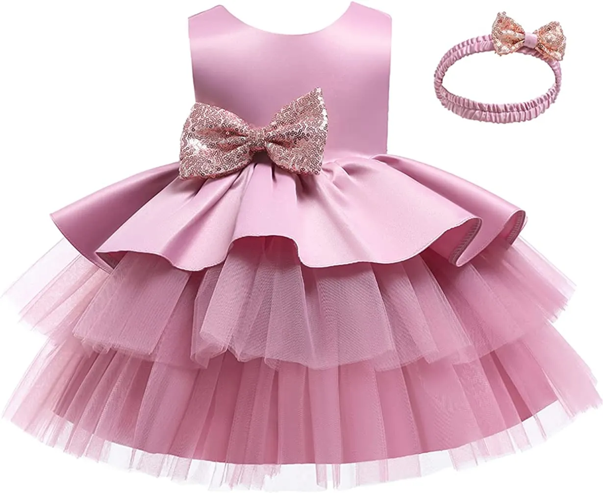 Baby Girl Dresses Ruffle Lace Pageant Party Wedding Flower Girl Dress