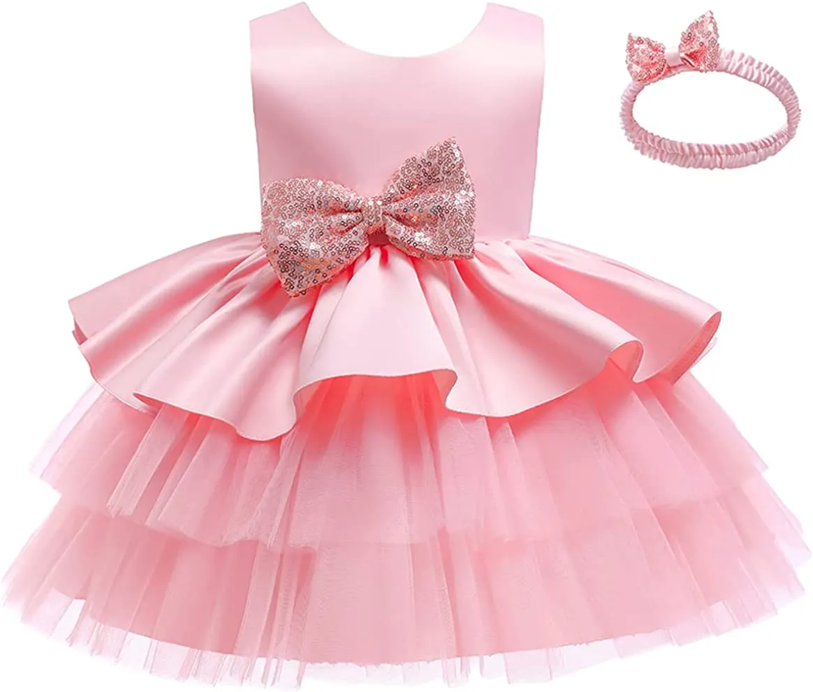 Baby Girl Dresses Ruffle Lace Pageant Party Wedding Flower Girl Dress