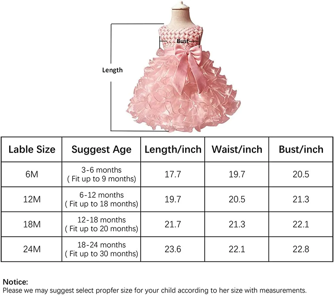 Baby Girl Dresses Ruffle Lace Pageant Party Wedding Flower Girl Dress