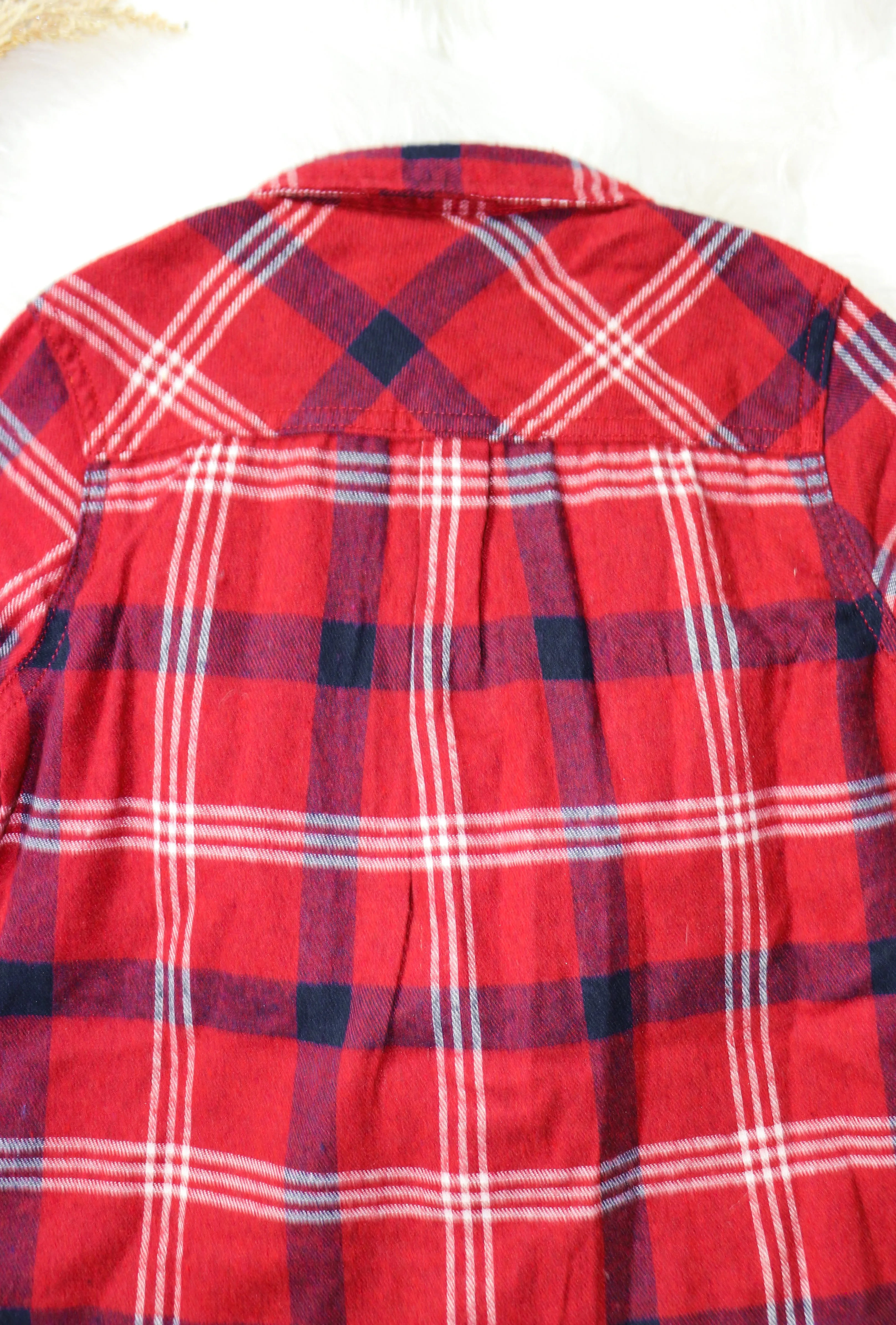 Boys Red Plaid Button Up By Silver