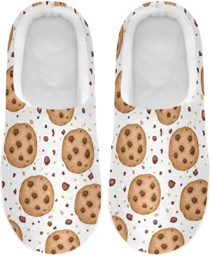 Cookies House Slippers Cozy Fuzzy Slippers Memory Foam Warm for Women & Men Family Slippers