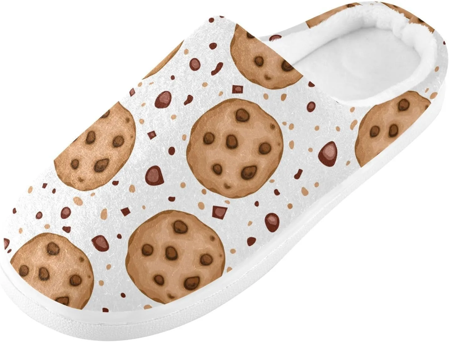 Cookies House Slippers Cozy Fuzzy Slippers Memory Foam Warm for Women & Men Family Slippers