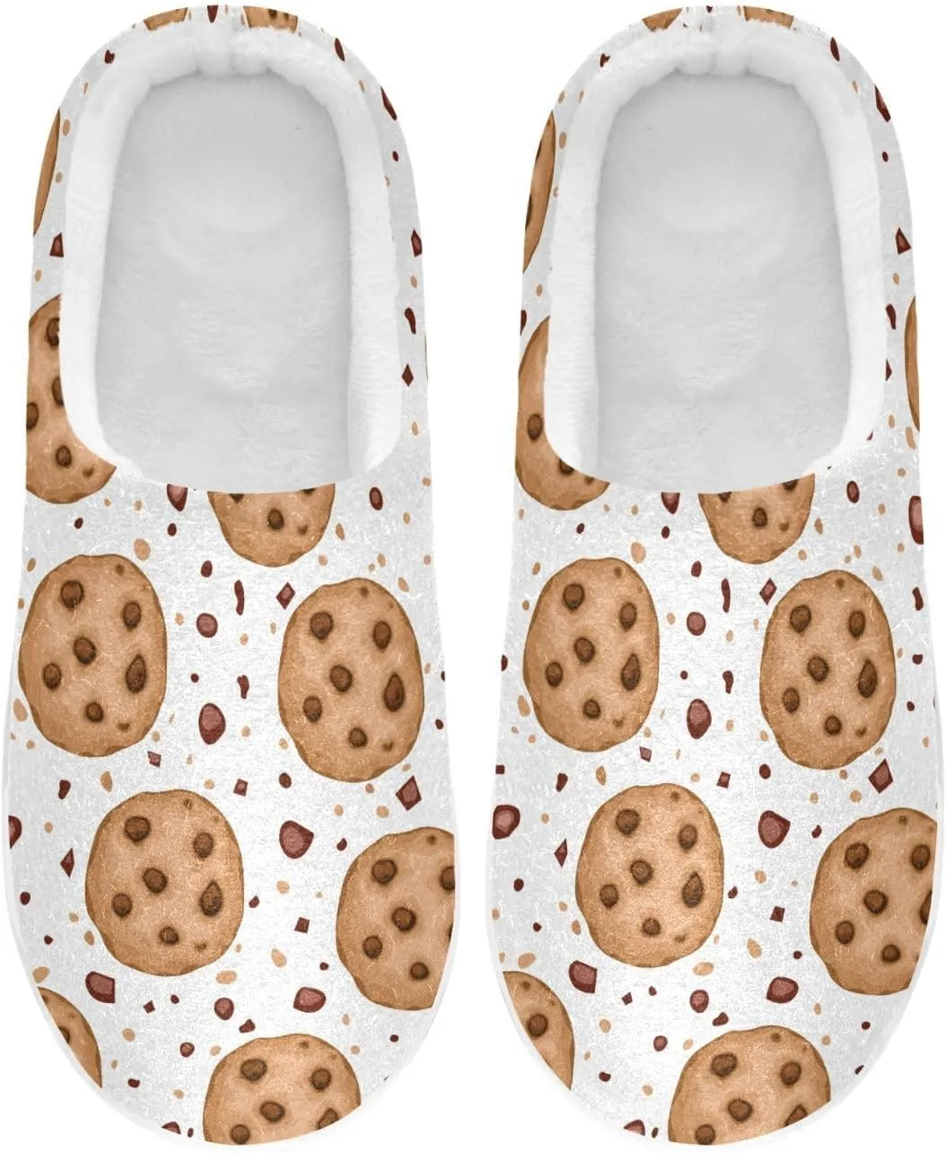 Cookies House Slippers Cozy Fuzzy Slippers Memory Foam Warm for Women & Men Family Slippers