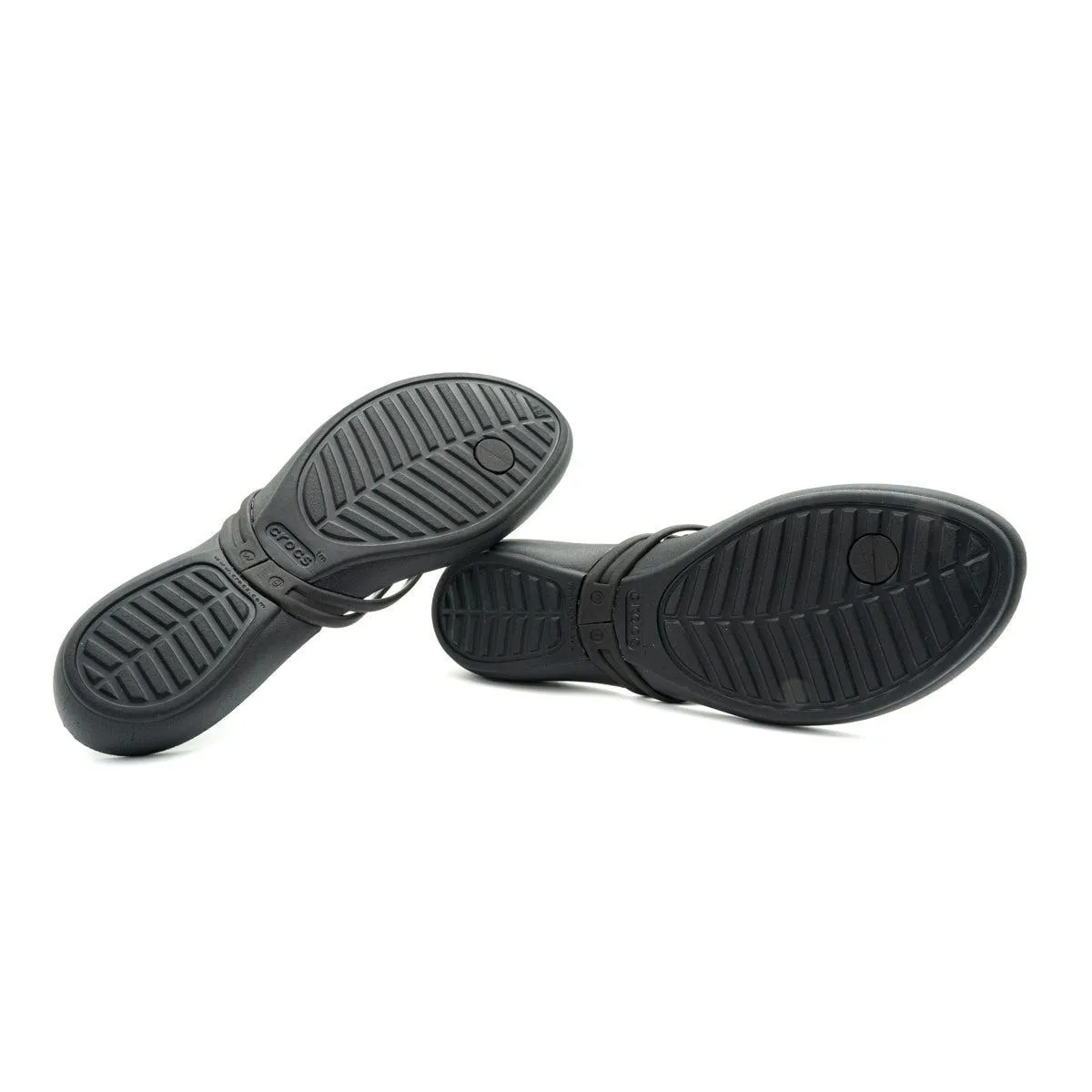 Crocs Iconic Flat Flip Flops Rubber Black Colour For Women