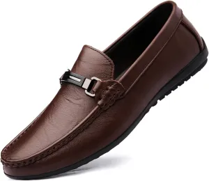 Dress Shoes for Men Genuine Leather Slip-On Men’s Loafers Casual Moccasin Driving Shoes for Men