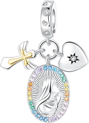 Family Love Mother Daughter Grandma Charm 925 Sterling Silver fits Bracelets Necklace Pendant Bead Charms Jewelry Gift for Women Family Friends