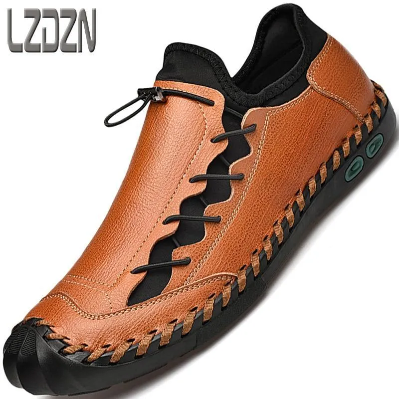Genuine Men's Leather Big Foot Moccasins Black Summer Shoes