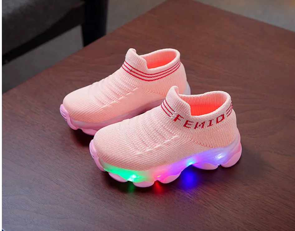 Girls Walking Sneakers - Girls Light Up Toddler Mesh Led Flashing Lightweight Walking Sneakers