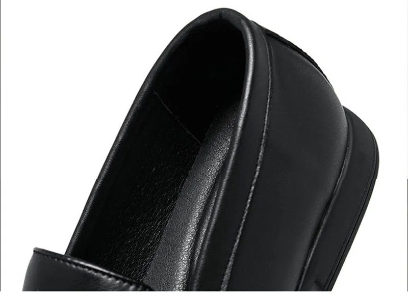 Hnzxzm Genuine Leather Shoes Men Brogues Soft Cow Leather Mens Casual Shoes Brand Male Business Shoes Flat Black A4635