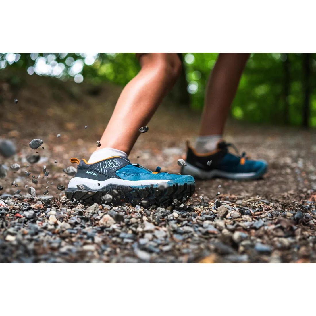 Kids’ Crossrock hiking shoes with quick lacing, ochre, from size 35 to 38