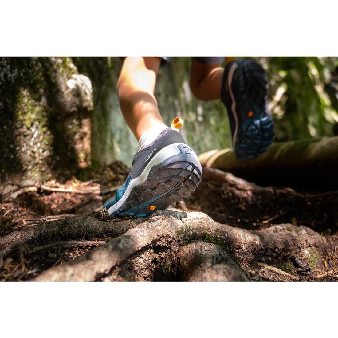 Kids’ Crossrock hiking shoes with quick lacing, ochre, from size 35 to 38