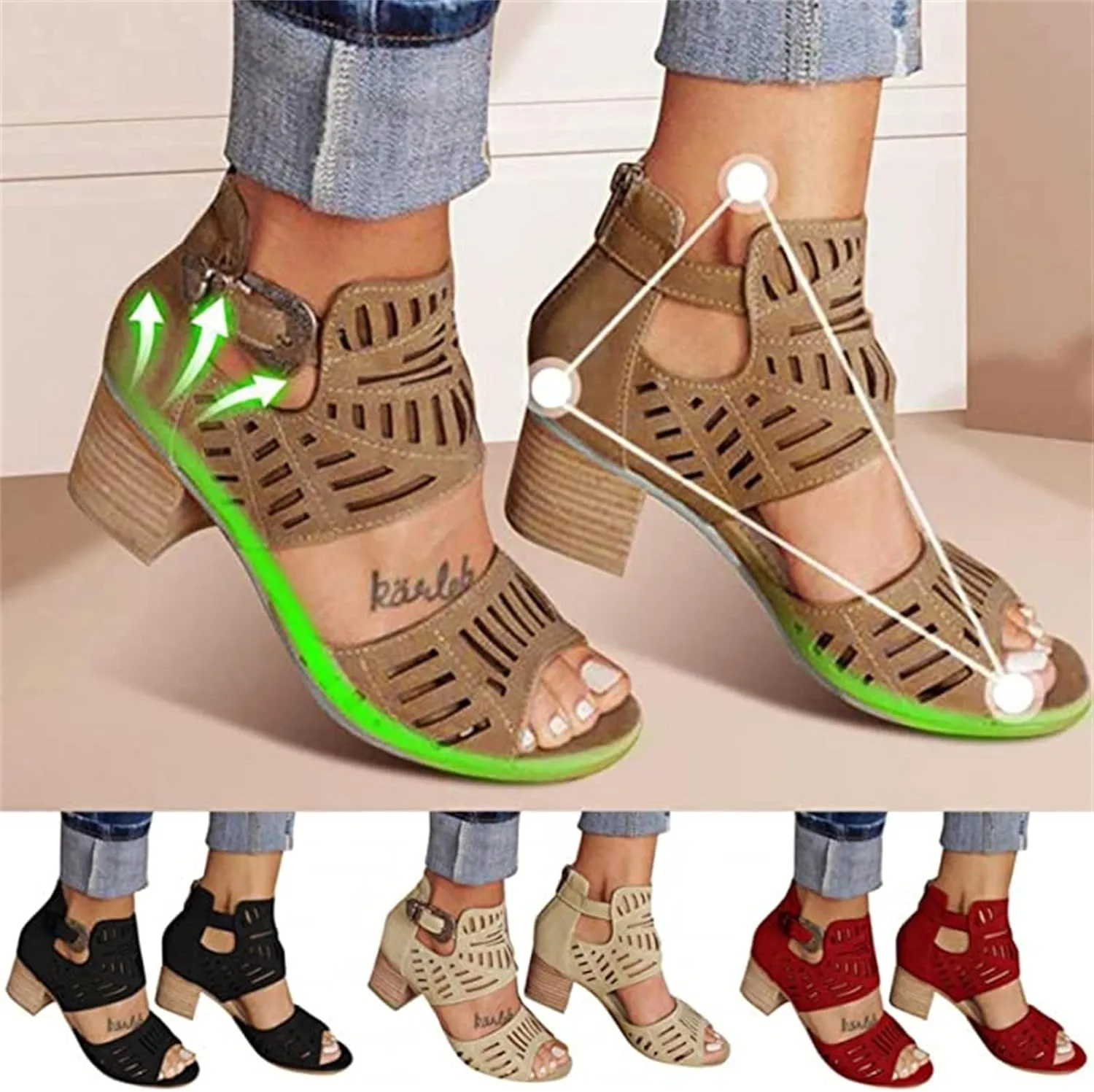 Ladmiple Wedge Sandals for Women 2023 Slip-On Ankle Strap Sandal Summer Casual Beach Shoes Open Toe Espadrilles Platform