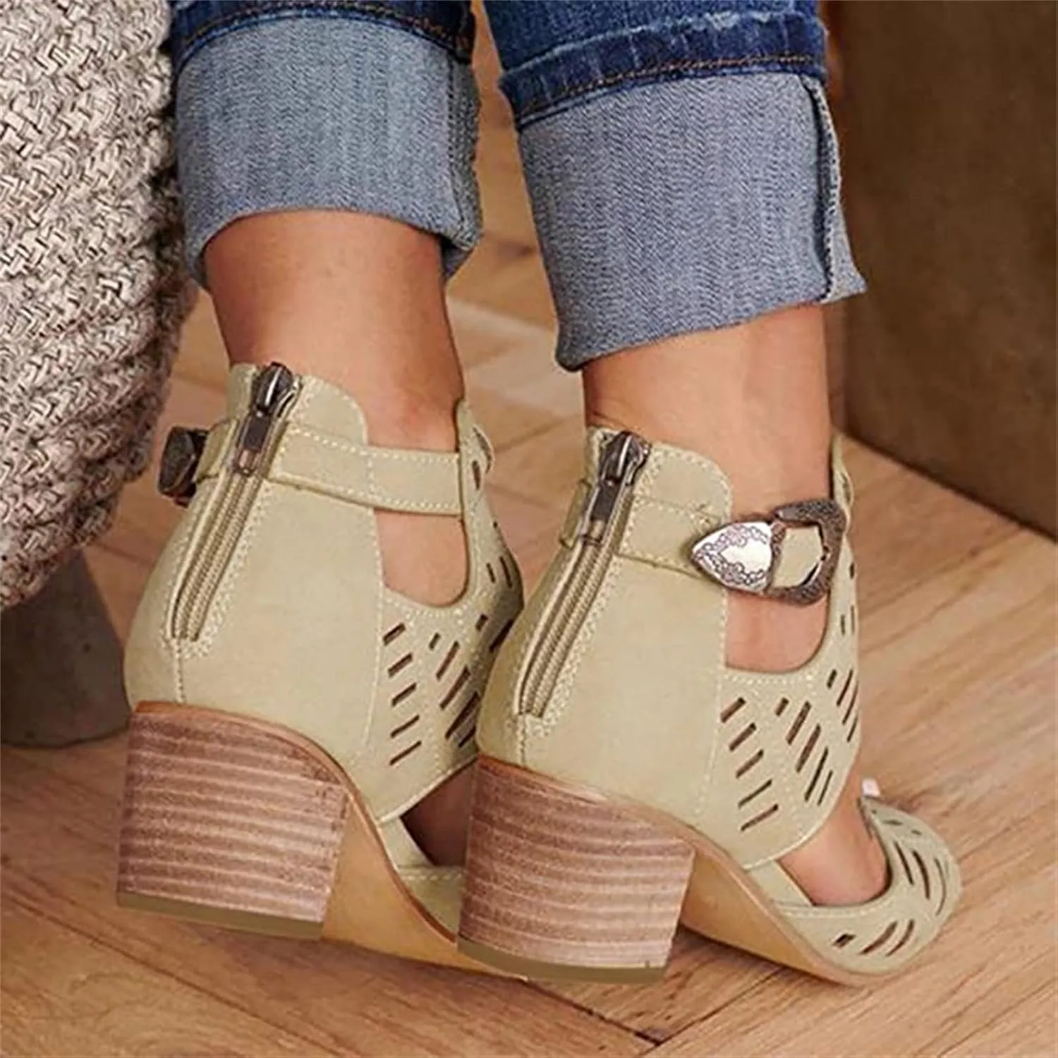 Ladmiple Wedge Sandals for Women 2023 Slip-On Ankle Strap Sandal Summer Casual Beach Shoes Open Toe Espadrilles Platform