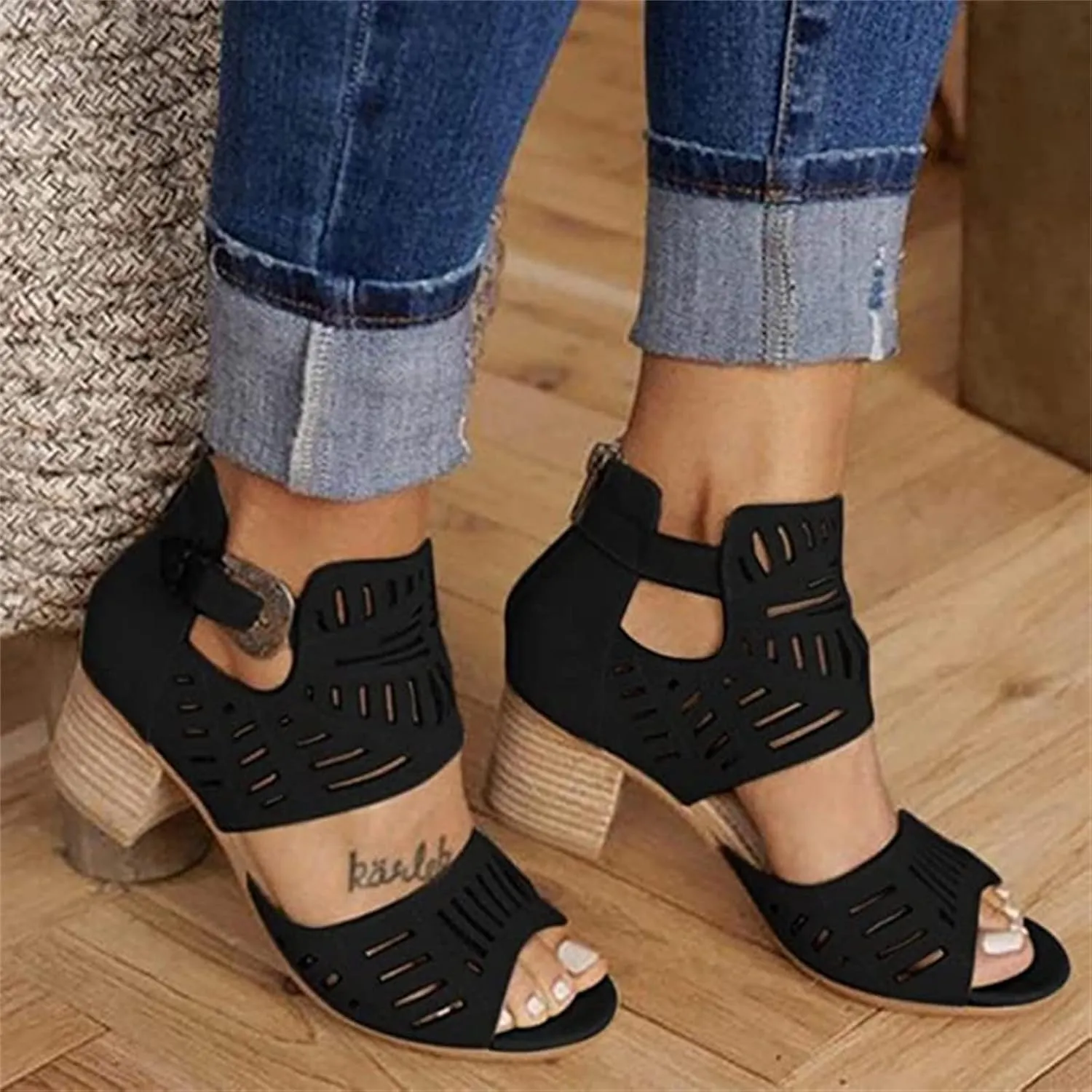 Ladmiple Wedge Sandals for Women 2023 Slip-On Ankle Strap Sandal Summer Casual Beach Shoes Open Toe Espadrilles Platform