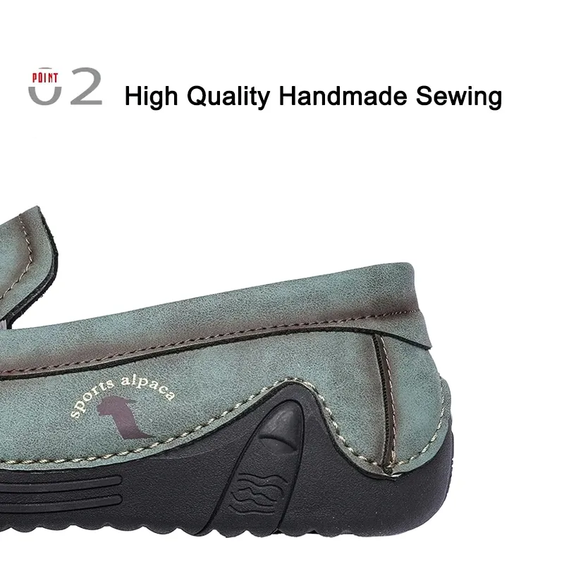 Men's Fashion Handmade Loafers / Casual Shoes Of PU Leather / Male Aesthetic Moccasins