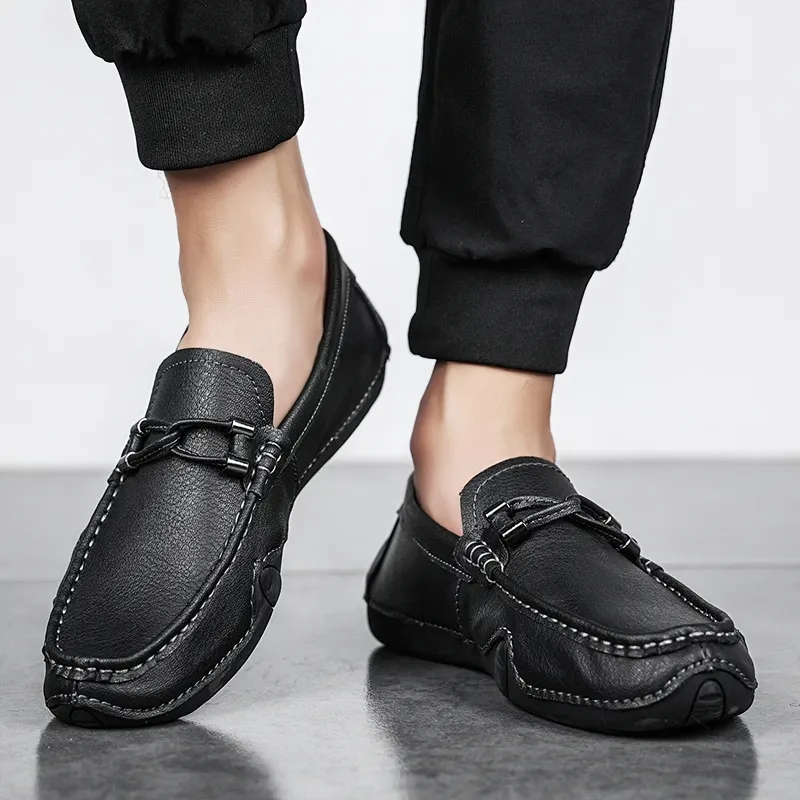 Men's Fashion Handmade Loafers / Casual Shoes Of PU Leather / Male Aesthetic Moccasins
