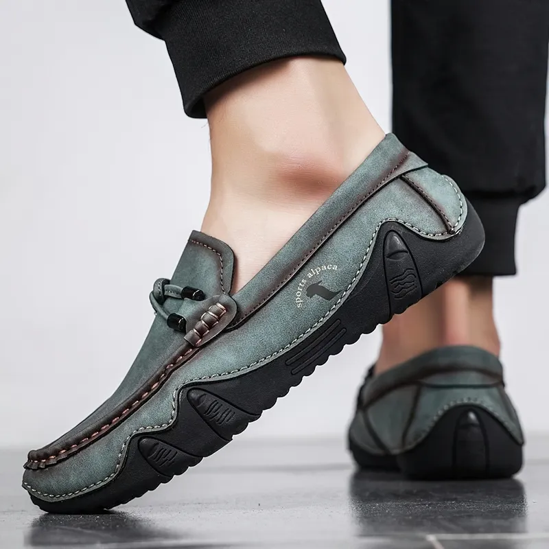 Men's Fashion Handmade Loafers / Casual Shoes Of PU Leather / Male Aesthetic Moccasins