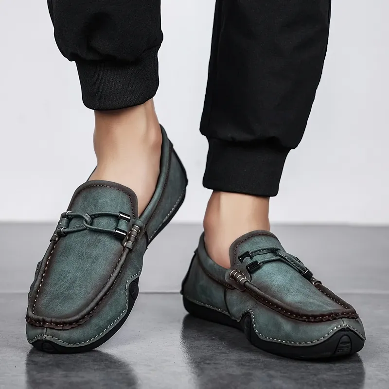 Men's Fashion Handmade Loafers / Casual Shoes Of PU Leather / Male Aesthetic Moccasins