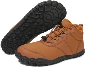 Men's Women's Winter Barefoot Hiking Boots, Slip On Warm Zero Drop Snow Boots, Wide Toe Box Booties, Waterproof Shoes Sneakers Hike Shoes for Hiking Walking Outdoor Unisex