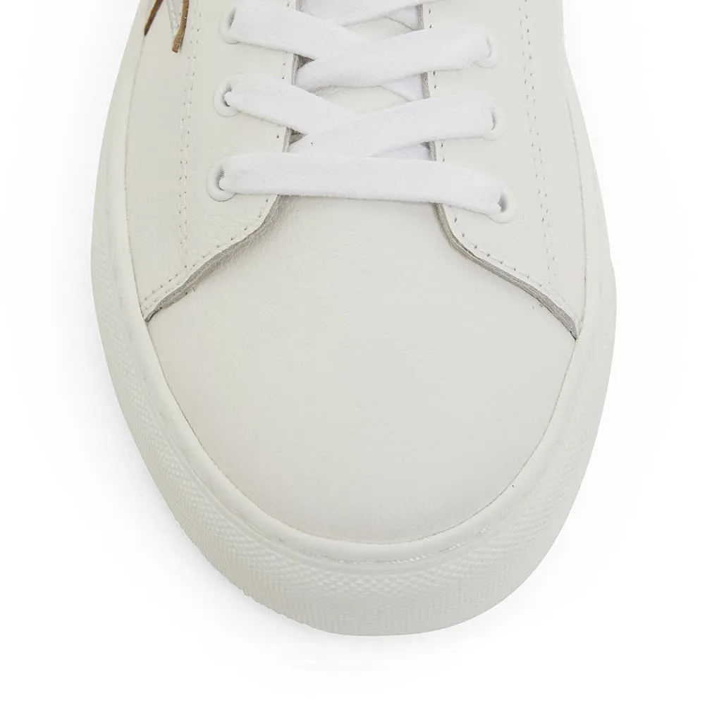 Rocket Sneaker in White And Silver Leather