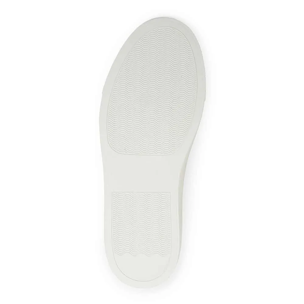 Rocket Sneaker in White And Silver Leather