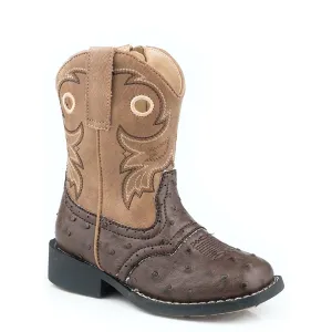 Roper TODDLER Daniel Boot Brown Ostrich/Tan