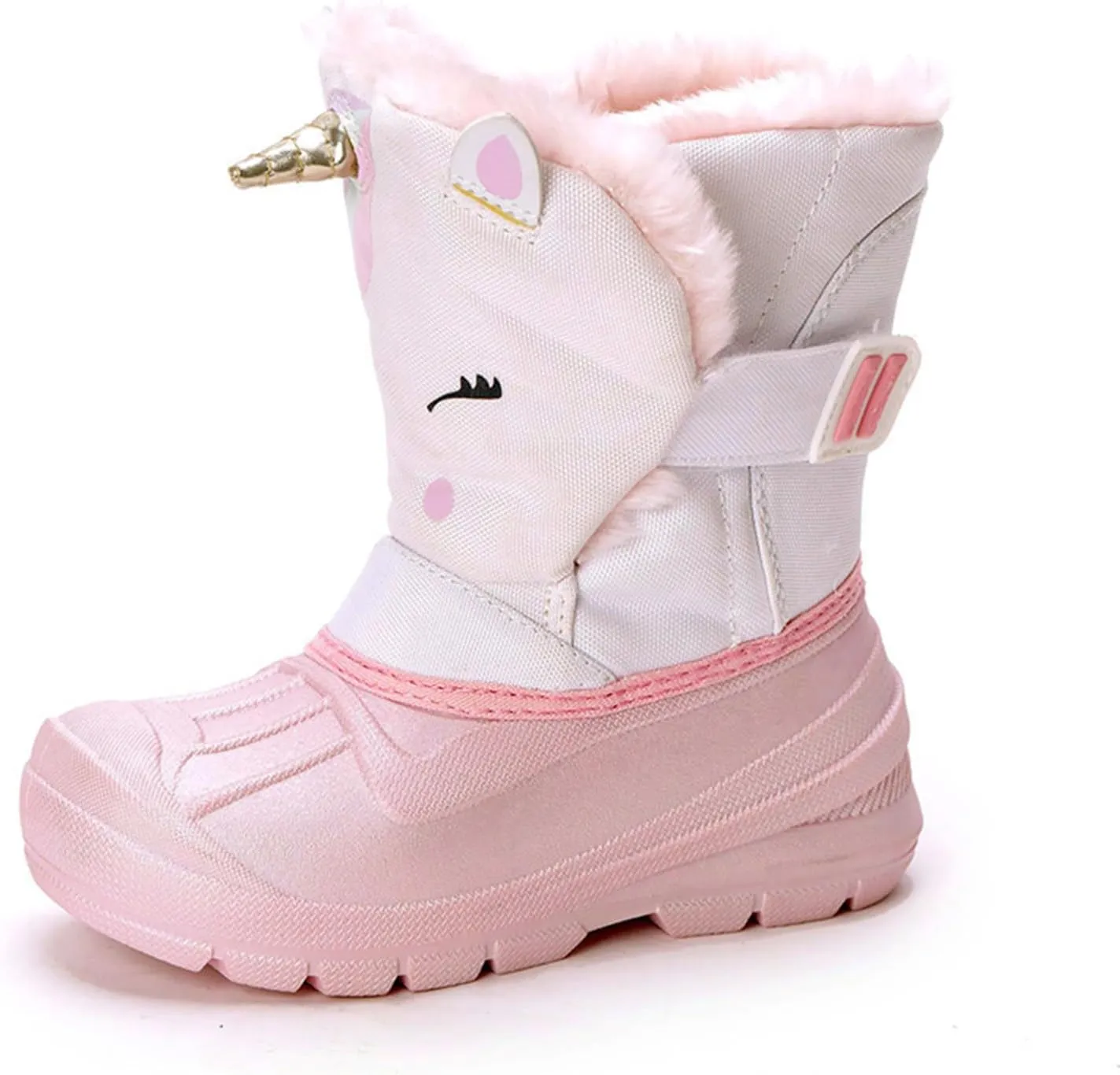 SECHRITE Toddler Kids Snow Boots Winter Boots Waterproof Outdoors Cartoon Animal Pattern Booties for Boys Girls - Toddler/Little Kid