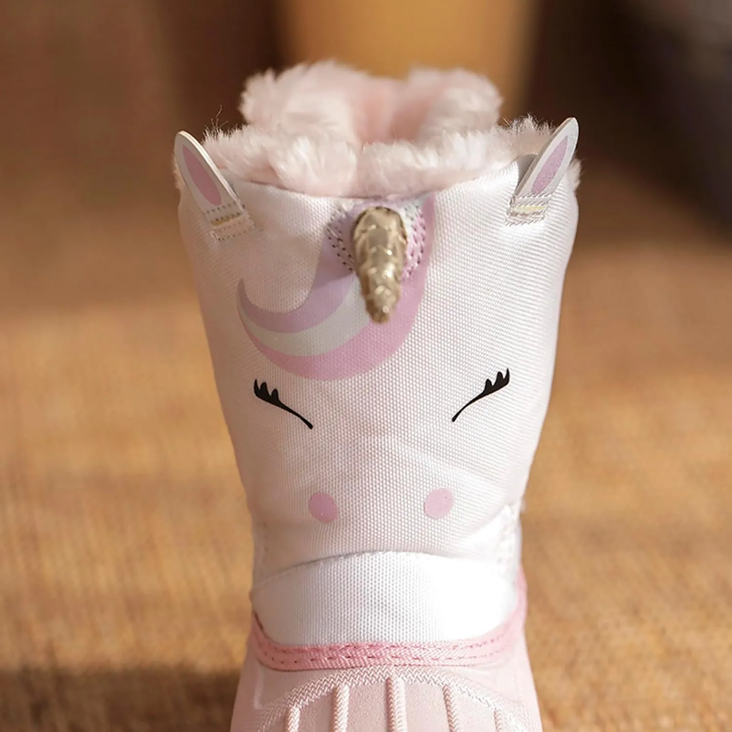 SECHRITE Toddler Kids Snow Boots Winter Boots Waterproof Outdoors Cartoon Animal Pattern Booties for Boys Girls - Toddler/Little Kid