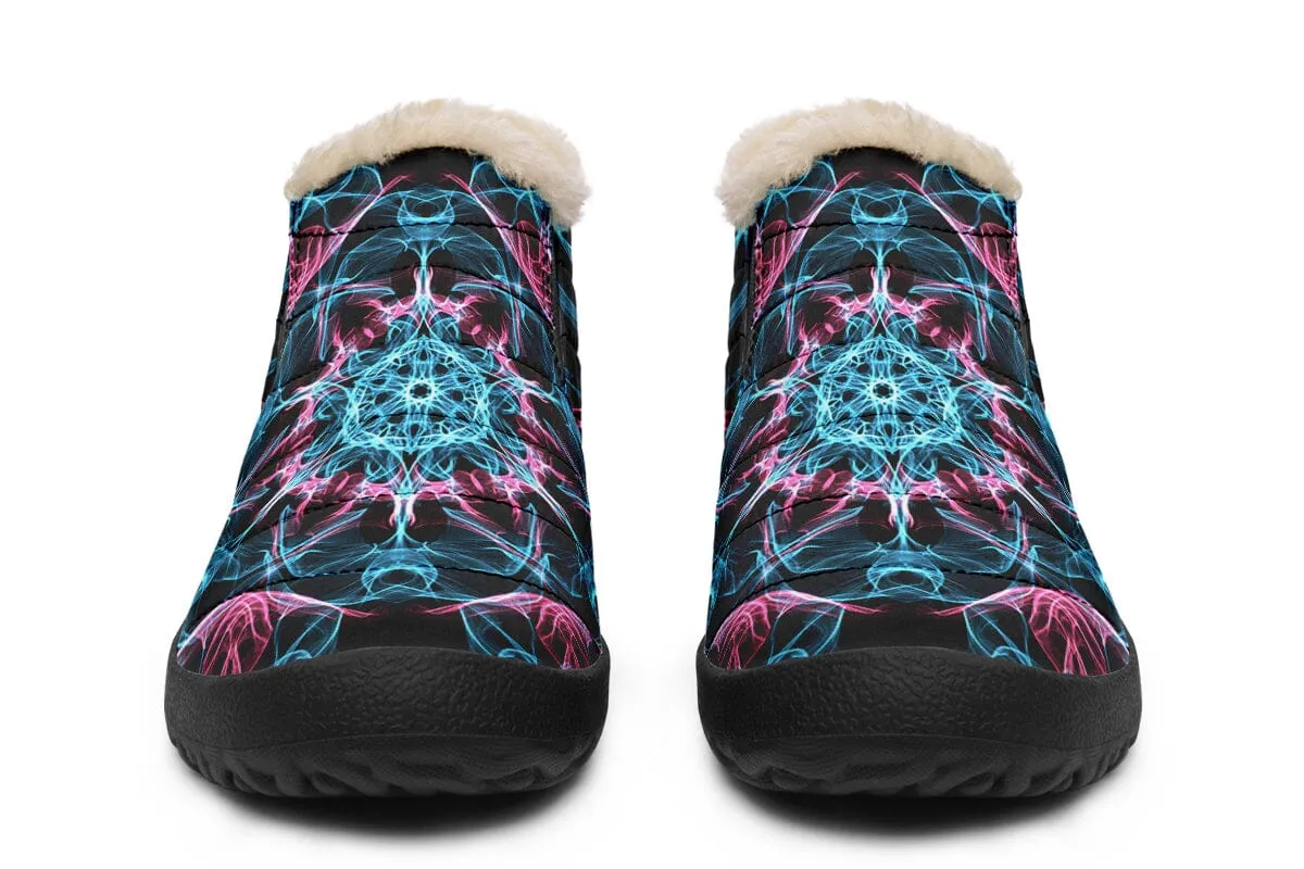 Smokey Blue Mandala Winter Slippers