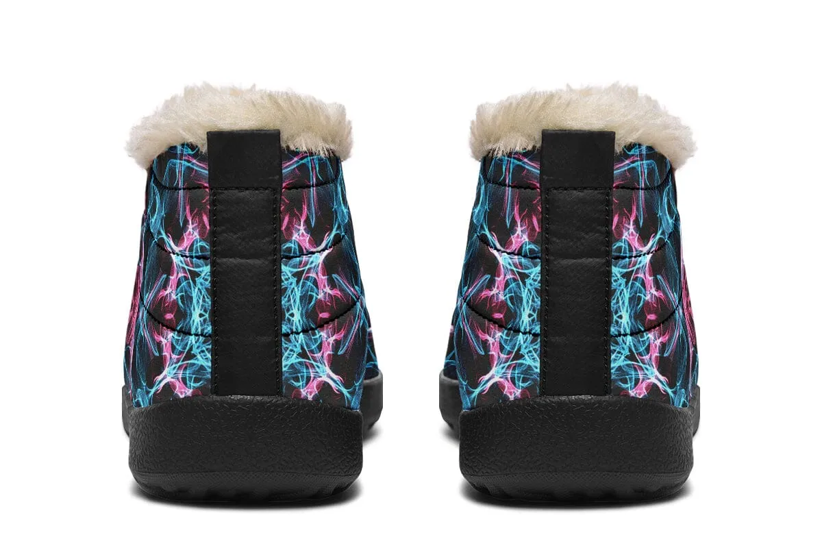 Smokey Blue Mandala Winter Slippers