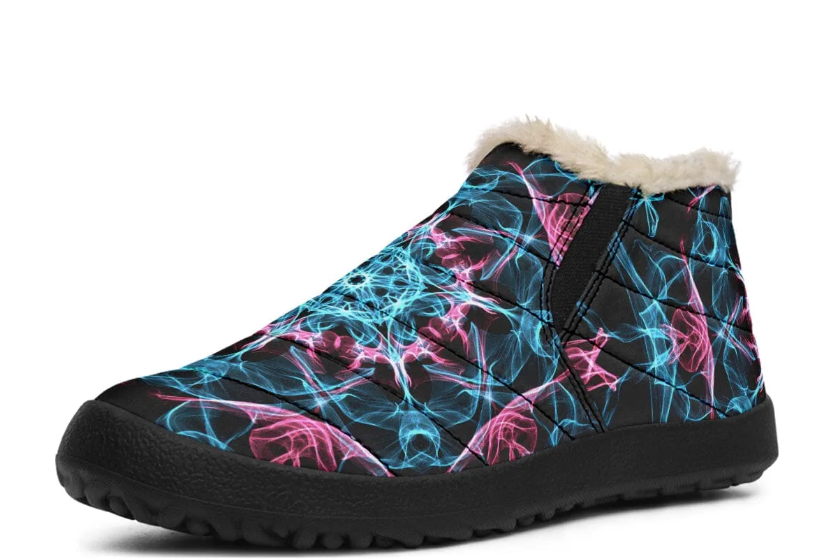 Smokey Blue Mandala Winter Slippers