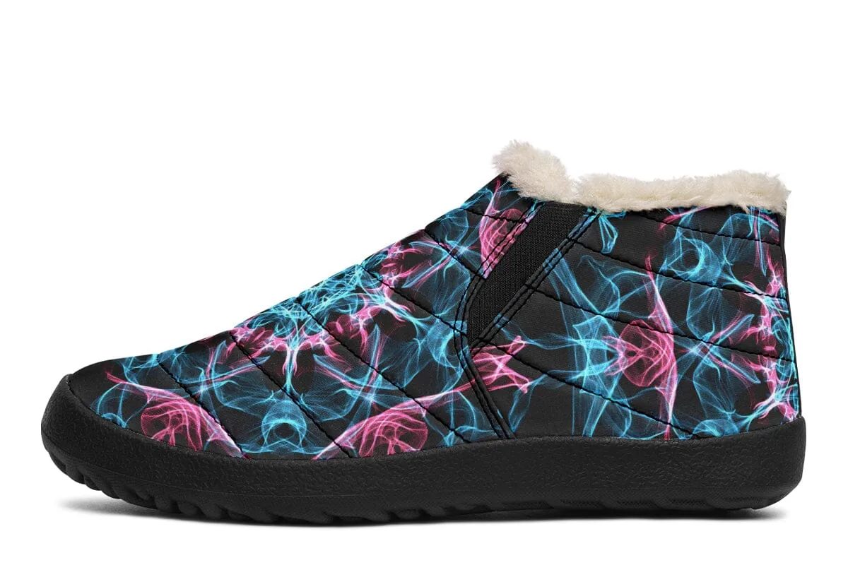 Smokey Blue Mandala Winter Slippers