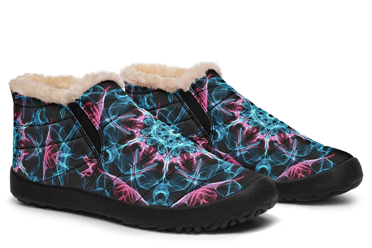 Smokey Blue Mandala Winter Slippers