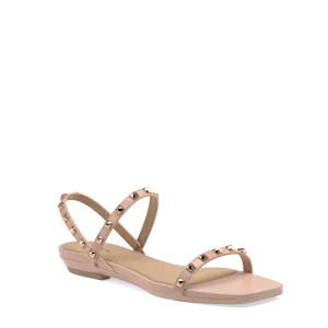 The Slingback Miranda - Taupe Blush Leather Stud-FINAL SALE