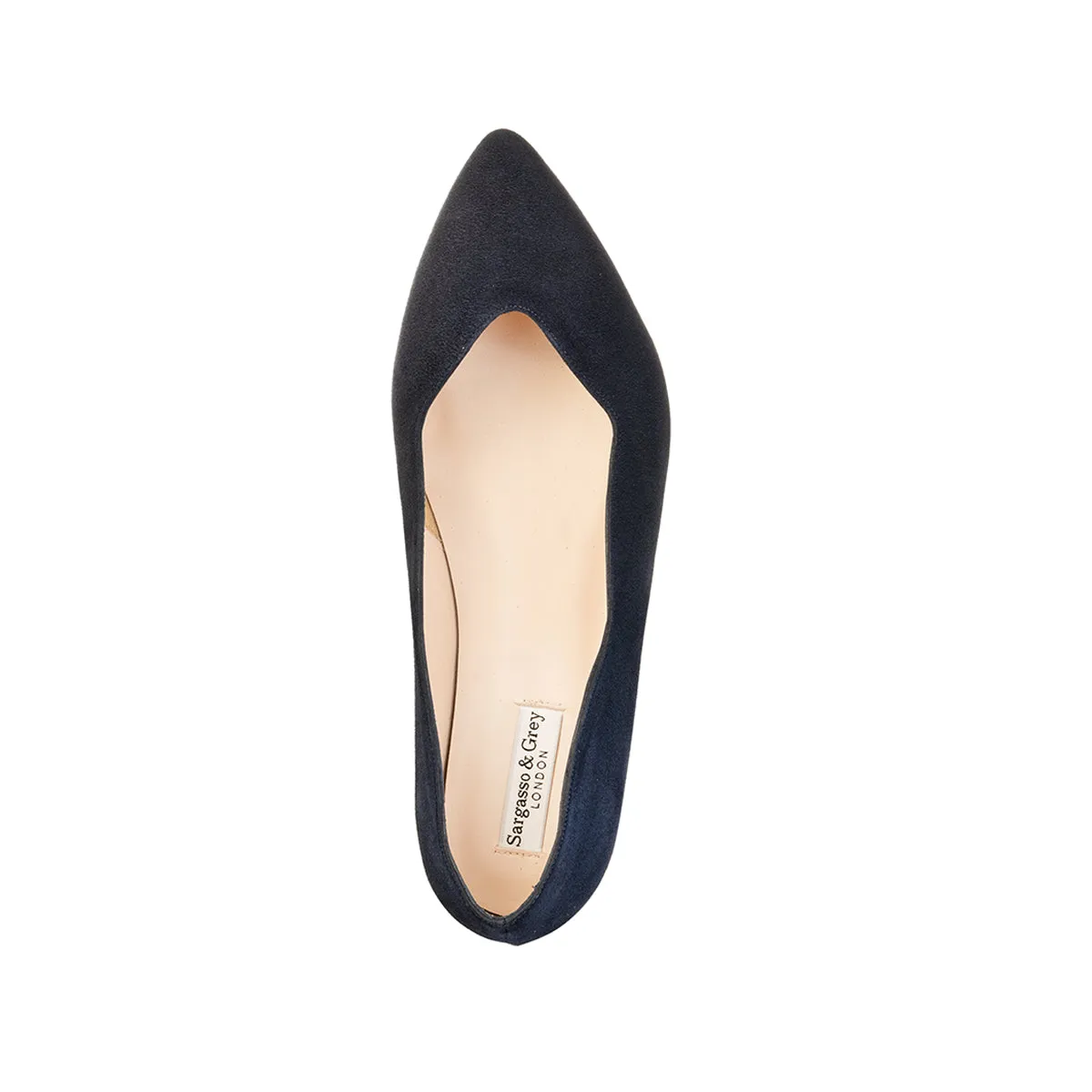 Vivienne Extra-Wide Fit Ballet Flats - Navy Suede