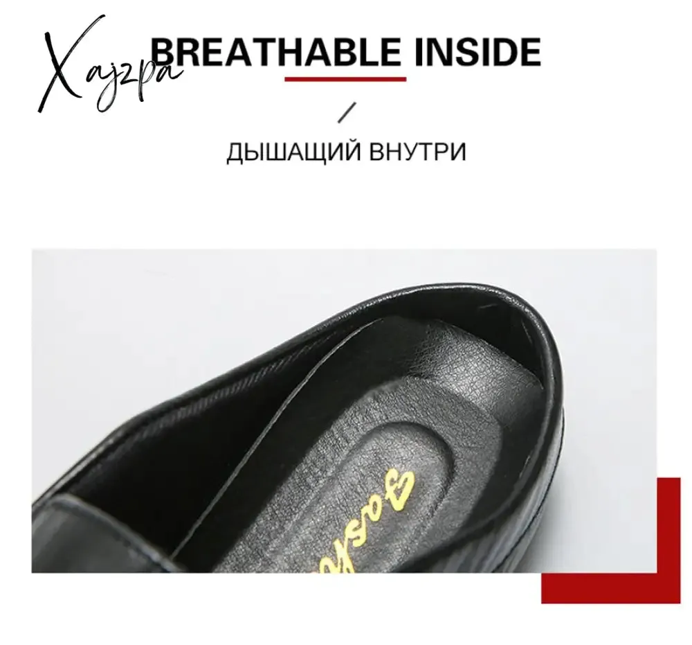 Xajzpa - Luxury Men's Slippers PU Leather Loafers Men Moccasins Casual Non-slip Man Shoes Summer Fashion Half Shoes For Men