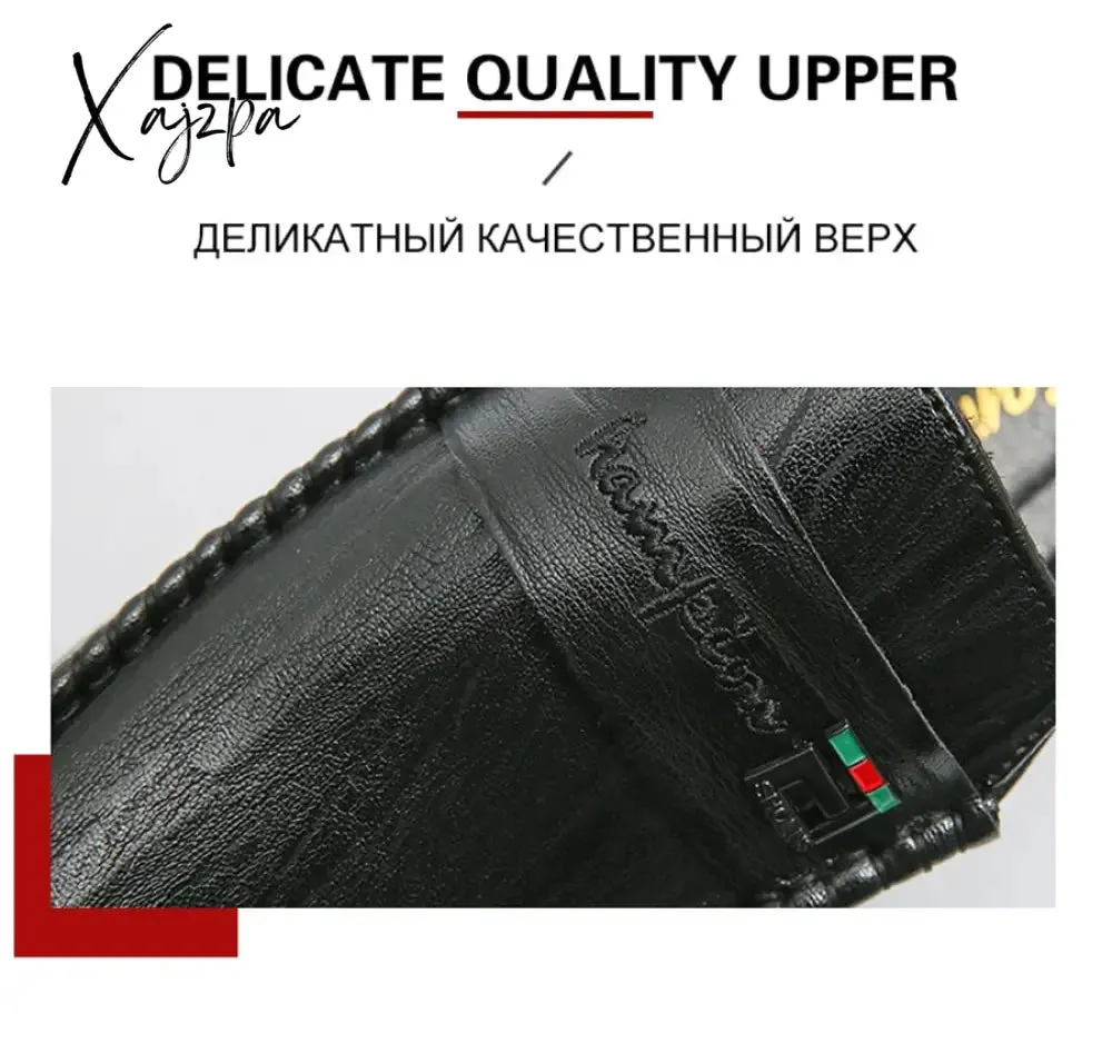 Xajzpa - Luxury Men's Slippers PU Leather Loafers Men Moccasins Casual Non-slip Man Shoes Summer Fashion Half Shoes For Men
