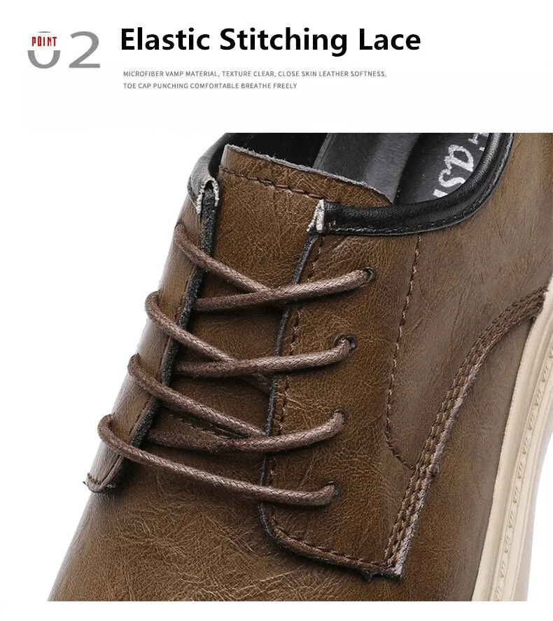 xiangtuibao Autumn Classic Brand Brown Casual Shoes for Men with Free Shipping Retro Platform Leather Shoes Men Lace-up Tooling Shoes Men